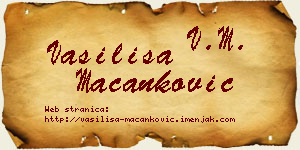 Vasilisa Macanković vizit kartica